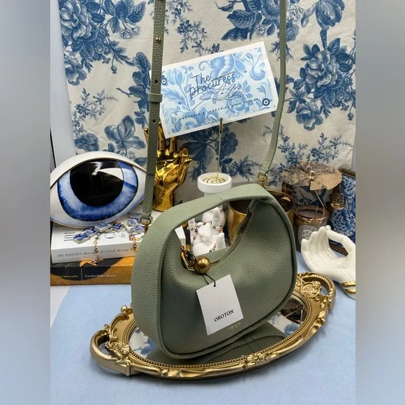 🆕 OROTON 🧿 NWT Clara Mini Convertible Crossbody Bag, Cactus Leather - Picture 3 of 15